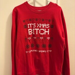 Britney Spears Red Christmas Sweatshirt